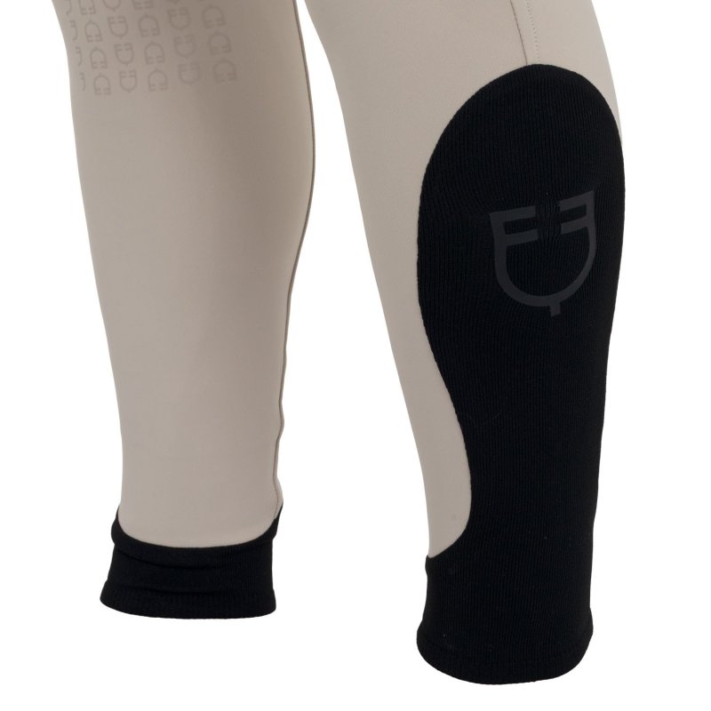 Equestro Pantaloni uomo slim fit con grip al ginocchio Tortora