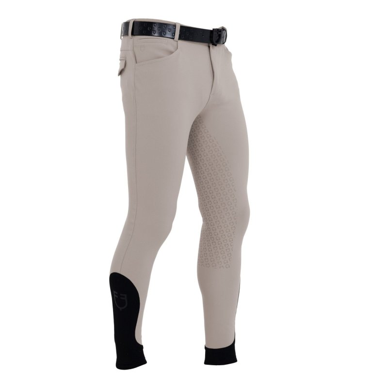 Equestro Pantaloni uomo slim fit full grip Tortora