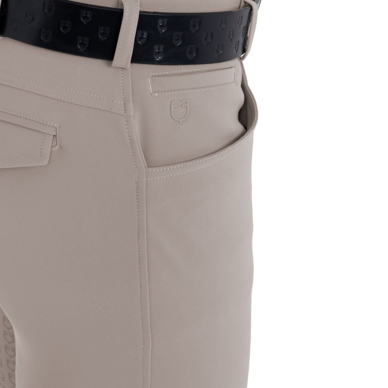 Equestro Pantaloni uomo slim fit full grip Tortora