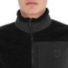 Equestro Smanicato uomo in pile teddy con tasca frontale Nero