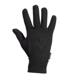 Equestro Guanti Polartech Stretch Pro unisex con interno in pile Nero