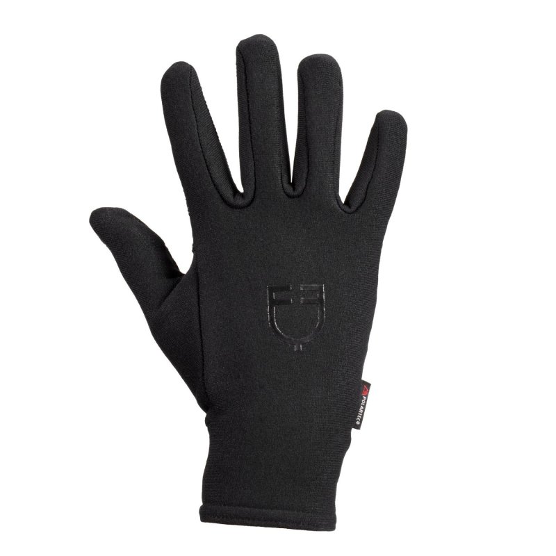 Equestro Guanti Polartech Stretch Pro unisex con interno in pile Nero