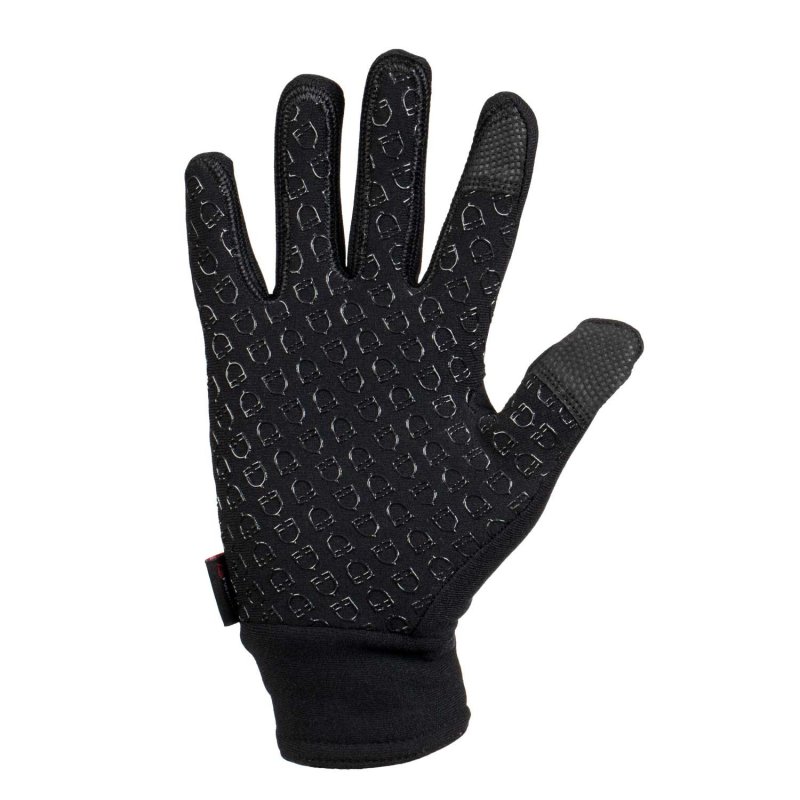 Equestro Guanti Polartech Stretch Pro unisex con interno in pile Nero