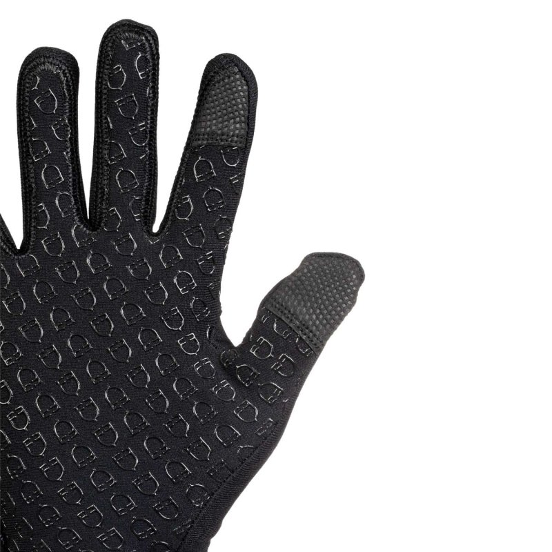 Equestro Guanti Polartech Stretch Pro unisex con interno in pile Nero