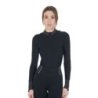 Equestro Polo tecnica donna da allenamento con strass Nero