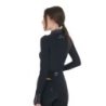 Equestro Polo tecnica donna da allenamento con strass Nero