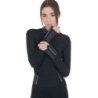 Equestro Polo tecnica donna da allenamento con strass Nero