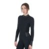 Equestro Polo tecnica donna da allenamento con strass Nero