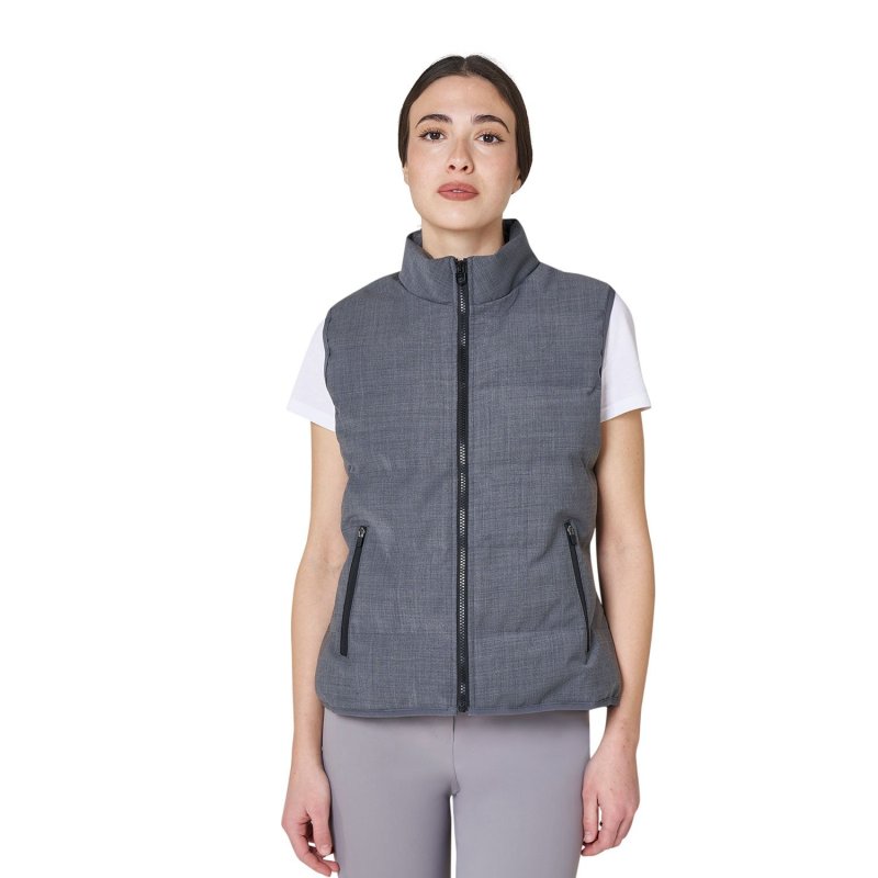 Equestro Smanicato donna trapuntato in lana Grigio