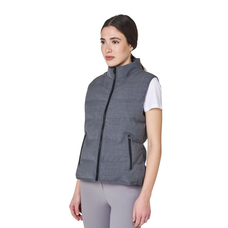 Equestro Smanicato donna trapuntato in lana Grigio