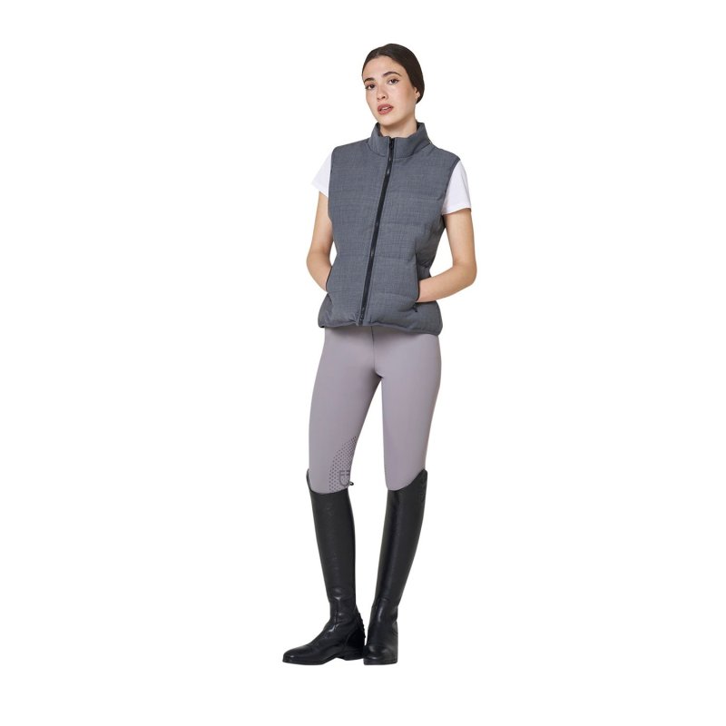 Equestro Smanicato donna trapuntato in lana Grigio