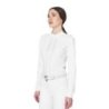 Equestro Polo da concorso da donna a camicia con strass Bianco