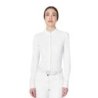 Equestro Polo da concorso donna a camicia con inserti in mesh Bianco