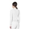 Equestro Polo da concorso donna a camicia con inserti in mesh Bianco