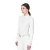 Equestro Polo da concorso donna a camicia con inserti in mesh Bianco