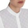 Equestro Polo da concorso donna con inserti in tulle Bianco