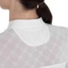 Equestro Polo da concorso donna maniche lunghe con tulle Bianco