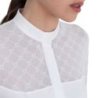 Equestro Polo da concorso donna maniche lunghe con tulle Bianco
