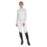 Equestro Polo da concorso donna maniche lunghe con tulle Bianco