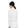 Equestro Polo da concorso donna maniche lunghe traforata Bianco