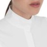 Equestro Polo da concorso donna maniche lunghe traforata Bianco