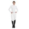 Equestro Polo da concorso donna maniche lunghe traforata Bianco