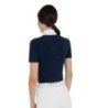 Equestro Polo da concorso donna manica corta con inserti in mesh Blu Navy