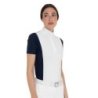 Equestro Polo da concorso donna manica corta con inserti in mesh Blu Navy