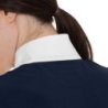 Equestro Polo da concorso donna manica corta con inserti in mesh Blu Navy