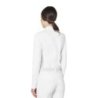 Equestro Polo da concorso donna basic con inserti in mesh Bianco