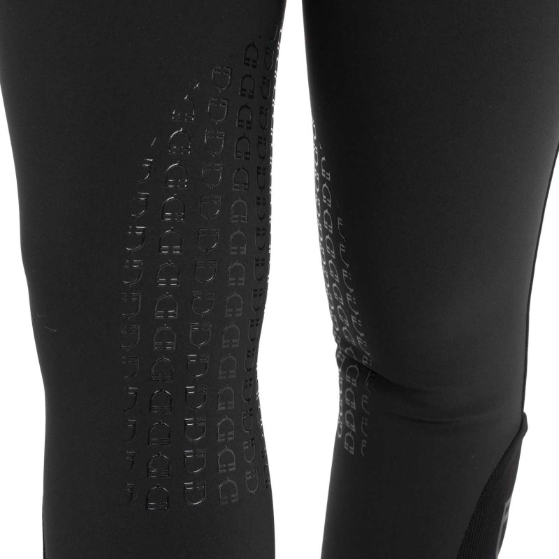 Equestro Pantaloni donna vita alta con grip al ginocchio Nero