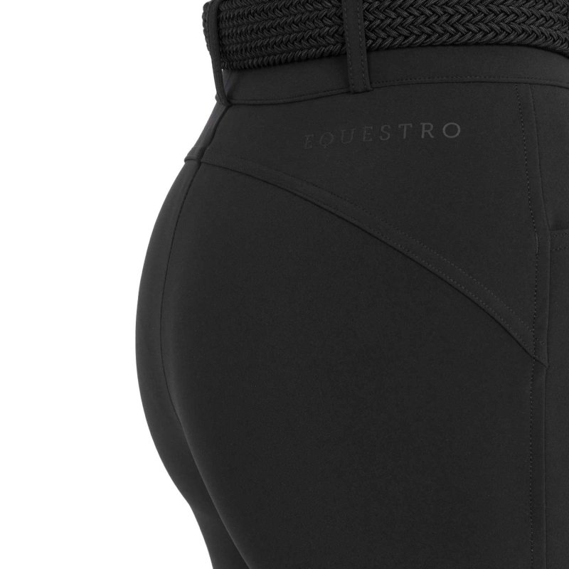 Equestro Pantaloni donna vita alta con grip al ginocchio Nero