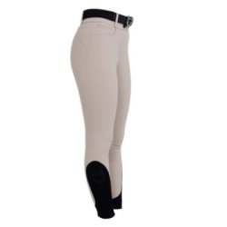 Equestro Pantaloni donna full grip vita alta in tessuto tecnico bi-stretch Tortora