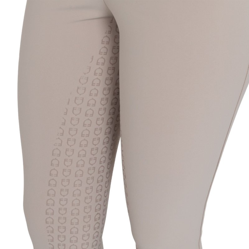 Equestro Pantaloni donna full grip vita alta in tessuto tecnico bi-stretch Tortora