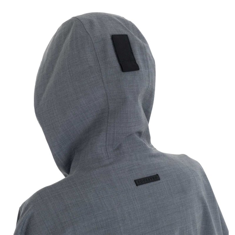Equestro Mantella donna anti pioggia in misto lana Grigio