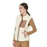 Equestro Smanicato donna in pile teddy con tasca frontale Ecru