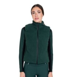 Equestro Smanicato donna con inserti in pile teddy Verde Foresta