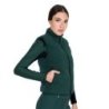Equestro Smanicato donna con inserti in pile teddy Verde Foresta