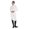 Equestro Pantaloni donna vita alta full grip con strass Bianco