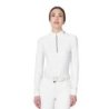 Equestro Polo da concorso da donna a manica lunga con strass Bianco