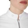 Equestro Polo da concorso da donna a manica lunga con strass Bianco