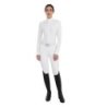 Equestro Polo da concorso donna in tessuto tecnico invernale Bianco