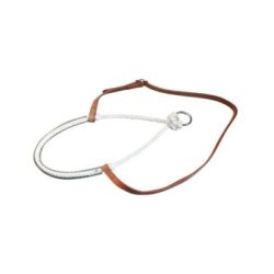 Pool's Equitazione Noseband western in rawhide con anello Marrone