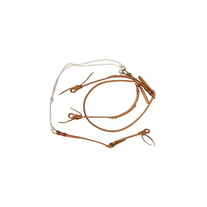 Lakota Saddlery Martingala tedesca western con redini ad anelli - Naturale