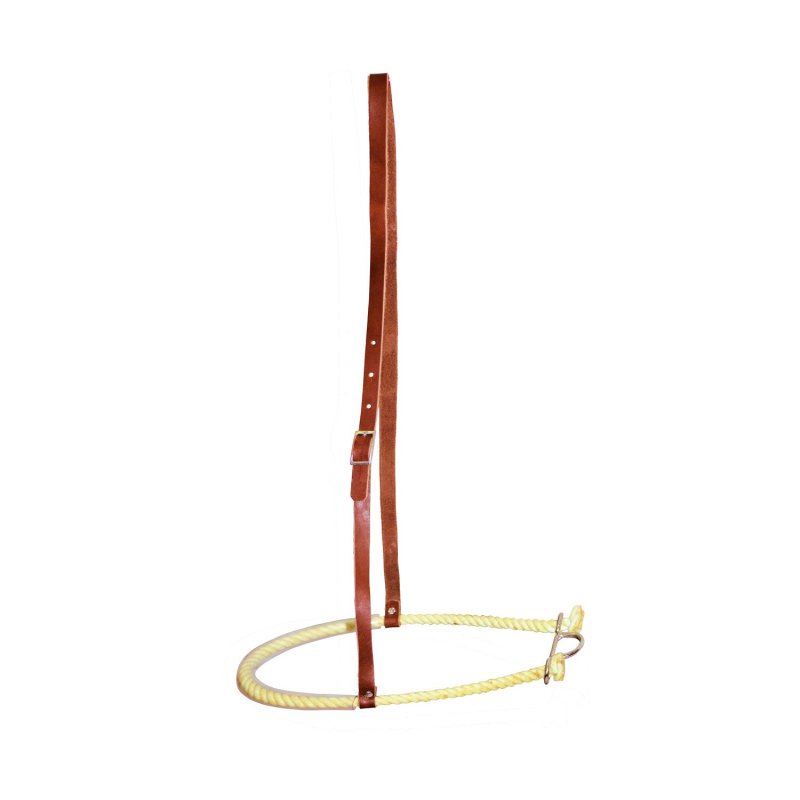 Pool's Equitazione Noseband western in cuoio e rawhide - Naturale