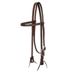 Berlin Custom Leather Testiera Western oliata con frontalino e fibbia nera