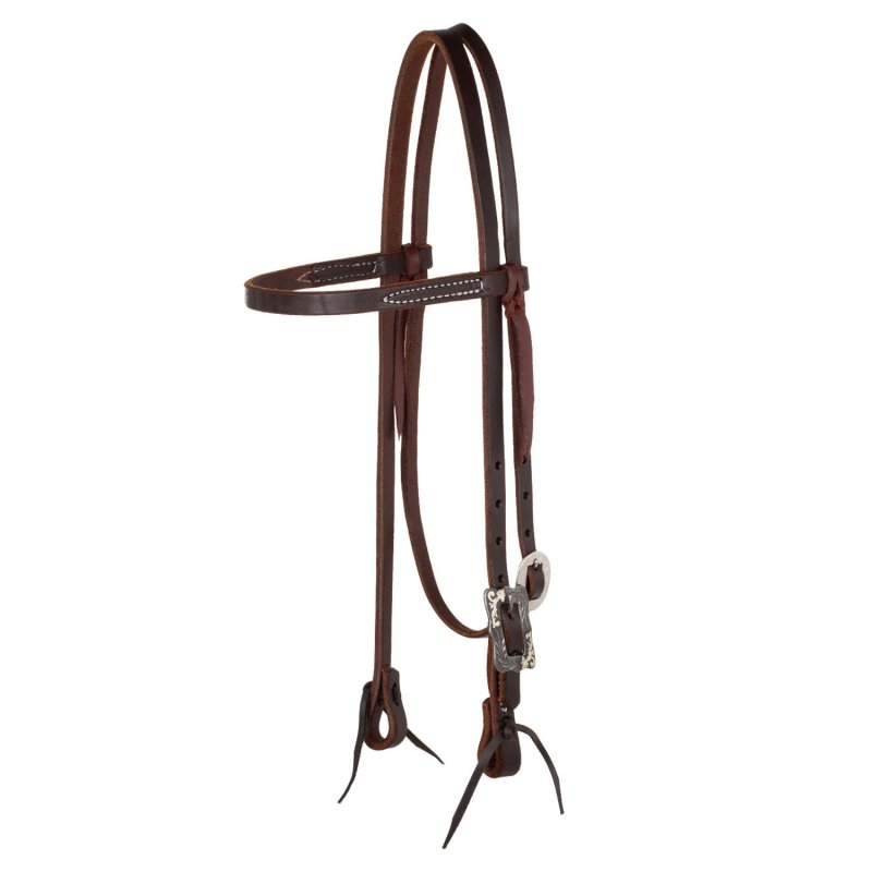 Berlin Custom Leather Testiera Western oliata con frontalino e fibbia nera