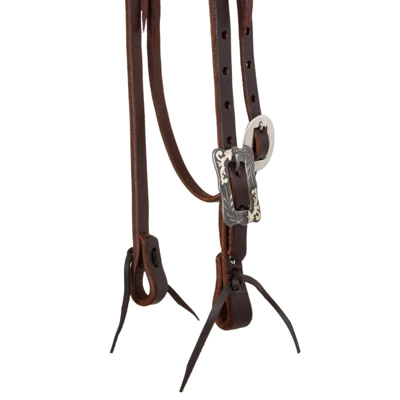 Berlin Custom Leather Testiera Western oliata con frontalino e fibbia nera