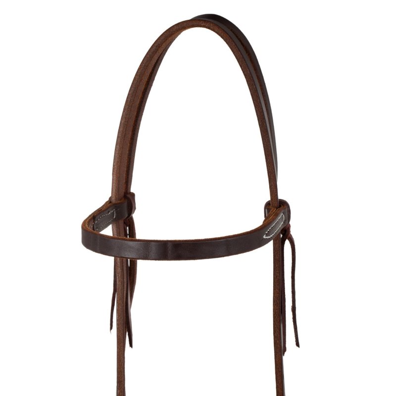Berlin Custom Leather Testiera Western oliata con frontalino e fibbia nera