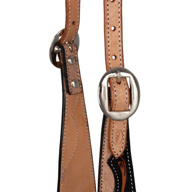 Pool's Equitazione Testiera Western un orecchio decorazioni Dark Floral